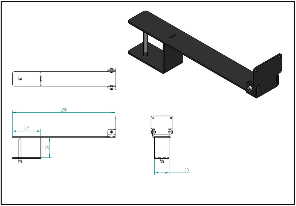 Shelf Bracket - with 20CM Arm