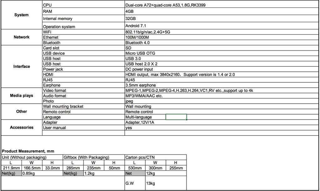 Android PC Computer - 7.1 Android - RK3399