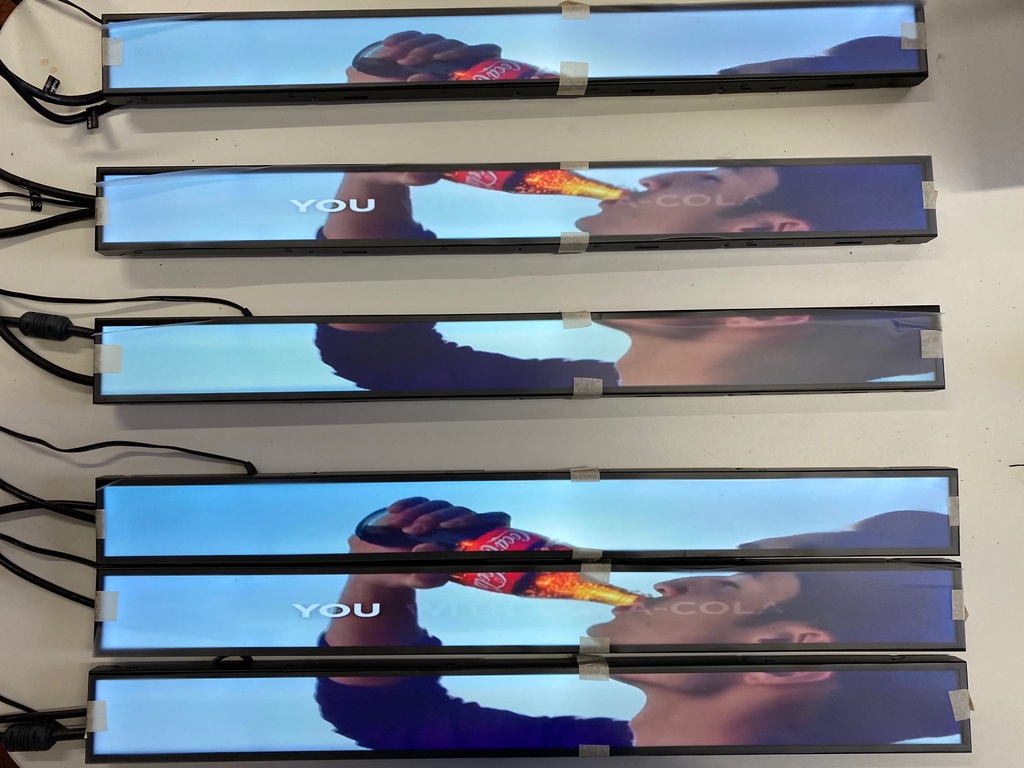 23.1inch Long Stretched Shelf Display, including HDMI IN & OUT and Internal Mediaplayer