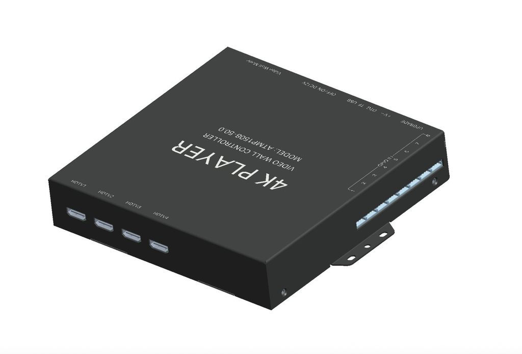 VideoWall 4K Mediaplayer + 8x Pusbbutton inputs