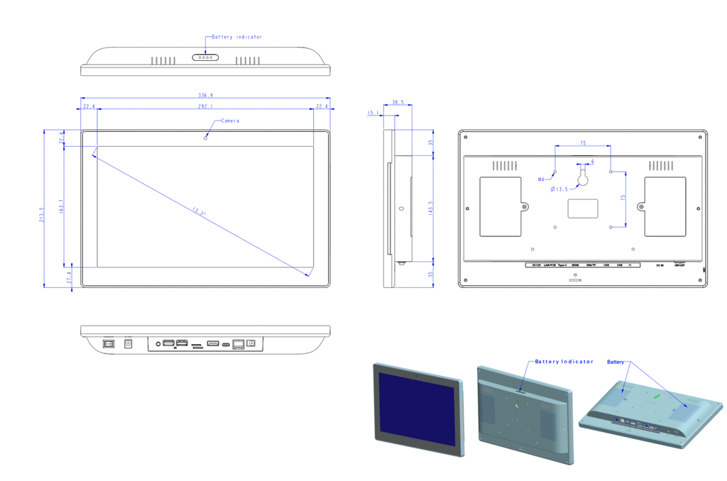 13.3inch Android Display - Touch - New Housing