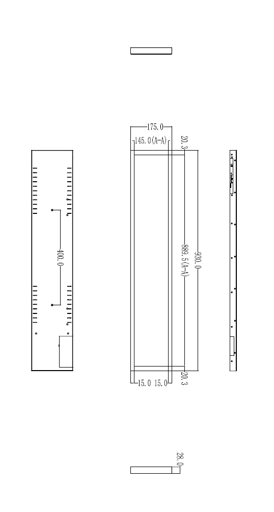 35.5inch Long Stretched Shelf Display, including Android 8.1