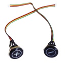 Black Steel Pushbutton with Lightring - with External Cable - 19mmØ Thread