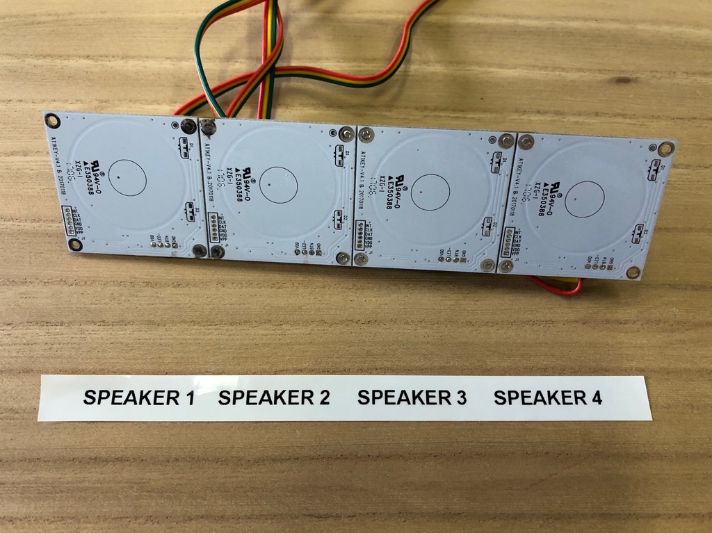 AudioBoard with Multi Output Jacks (6) plus external PressButtons - optional connection LED strips - Input Mobile device 