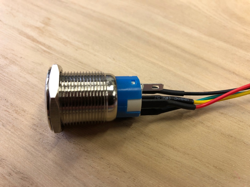 Steel Pushbutton with lightring - with External Cable - 19mmØ Thread