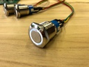 Steel Pushbutton with lightring - with External Cable - 16mmØ Thread