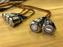 Steel Pushbutton with lightring - with External Cable - 16mmØ Thread