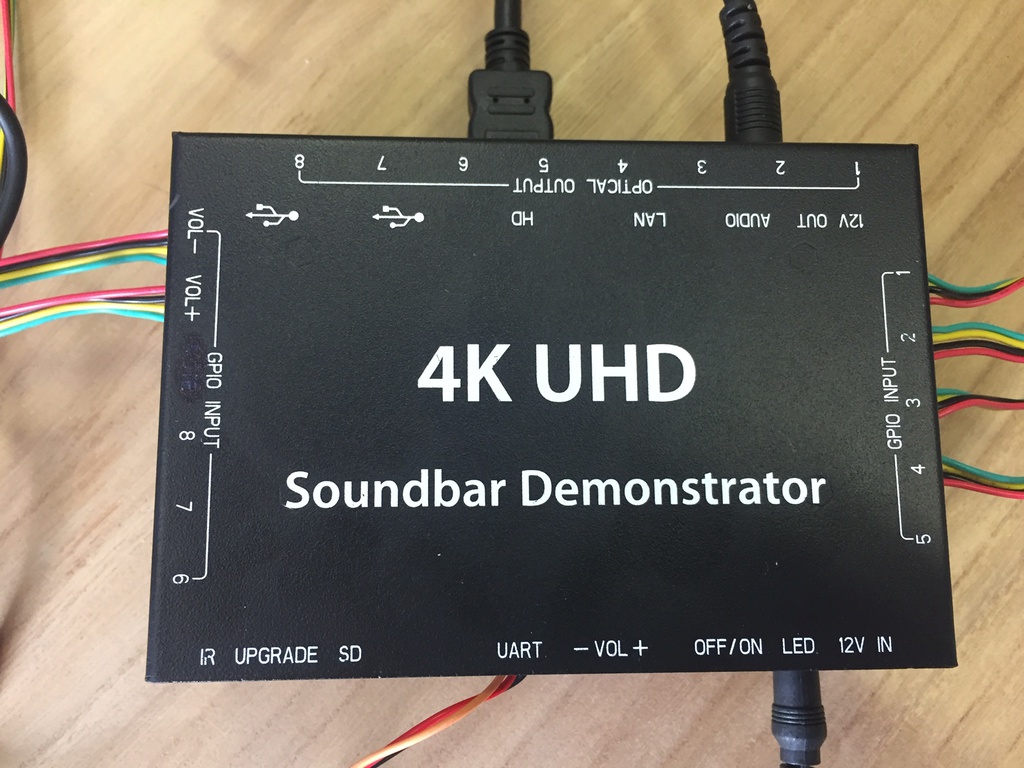 4K SoudBar Demonstrator - MultiFunctions Android Audio&VideoMediaplayer - 8x Digital Output + optional LED strips 