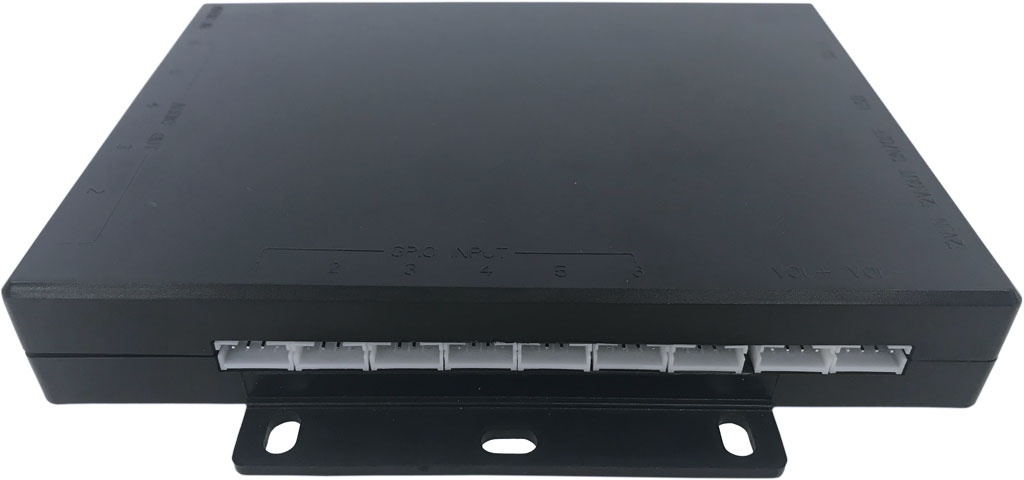 AudioBoard with Multi Output Jacks (6) plus external PressButtons - optional connection LED strips - Input Mobile device - Plastic Housing