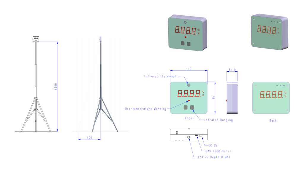 000 Infrared thermometer - Medical grade sensor