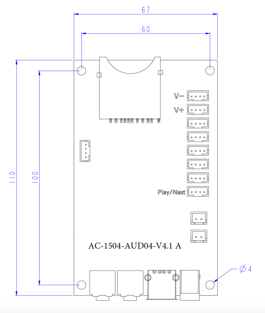 AudioBoard - 2x Jack 3.5mm + Pushbuttons