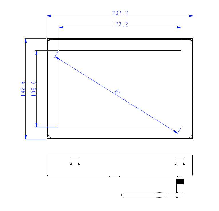 8inch Android Touch Metal Housing Custom