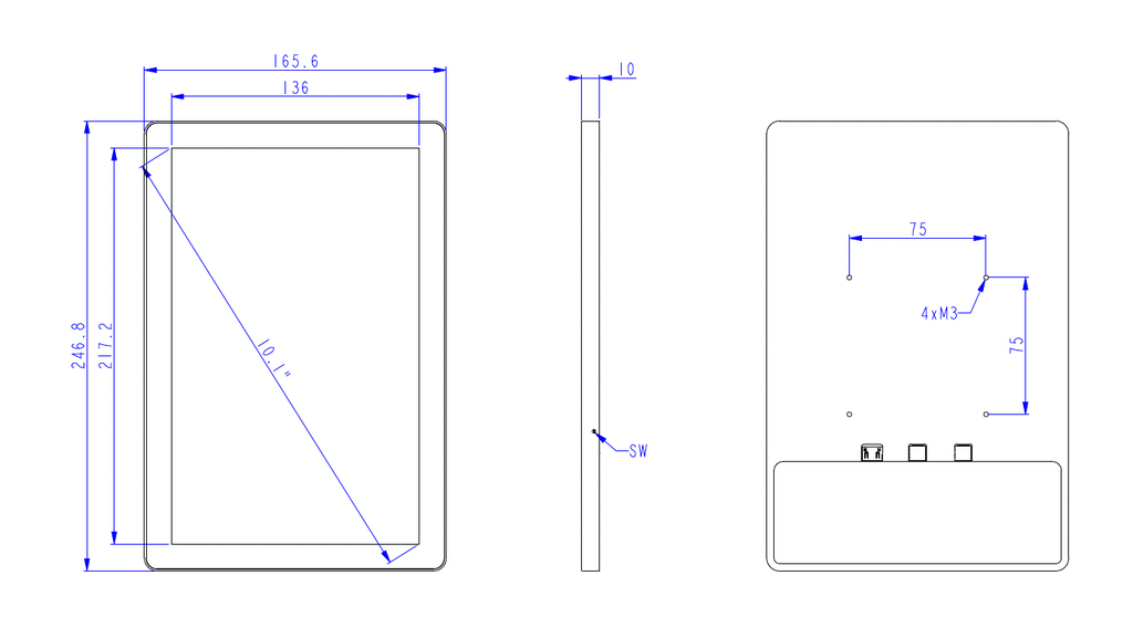 10inch Touch Monitor - Ultra thin housing - HDMI IN - 500nit