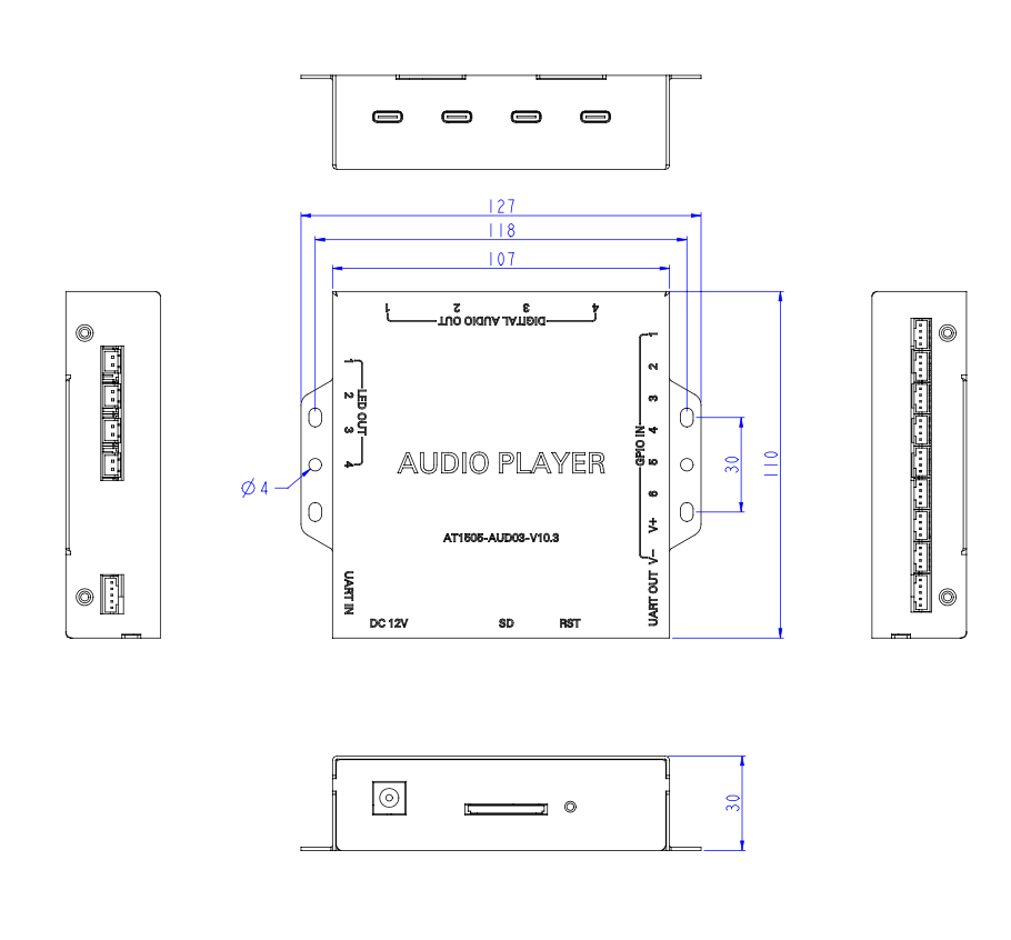 Audio Demonstrator - 4x USB-C audio&power