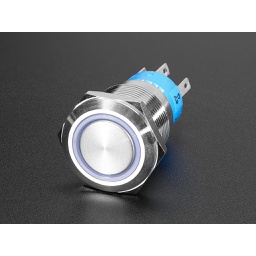 [AC-PB-MTL-L-16] Steel Pushbutton with Lightring - with External Cable - 16mmØ Thread